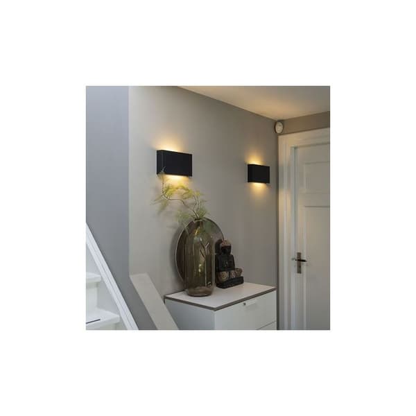 Qazqa - Modern Black Wall Lamp - High Quality Aluminum - G9 Socket - Dimmable - 5 cm deep, 14 cm high, 24 cm wide