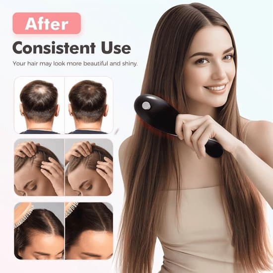 Scalp Massager - Electric Massage Brush - Scalp Massage Brush - Vibrating Massage Comb - Red Light - Spray Function - Black