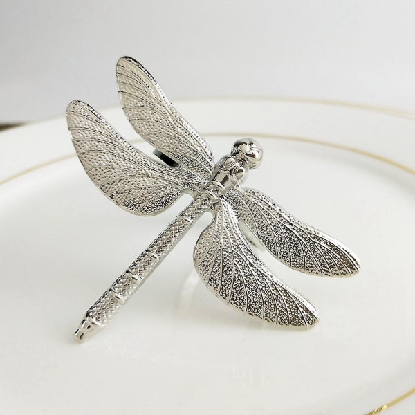 12 stk Dragonfly Servietring Guld gør det selv Hotel Bryllup Banket Bord Display Metal Serviet Spænde Kristus