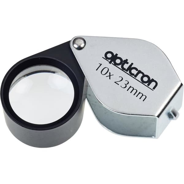 Folding Magnifier - 1 Unit - Metal - 10x Magnification - Inspection and Collection - 23 mm