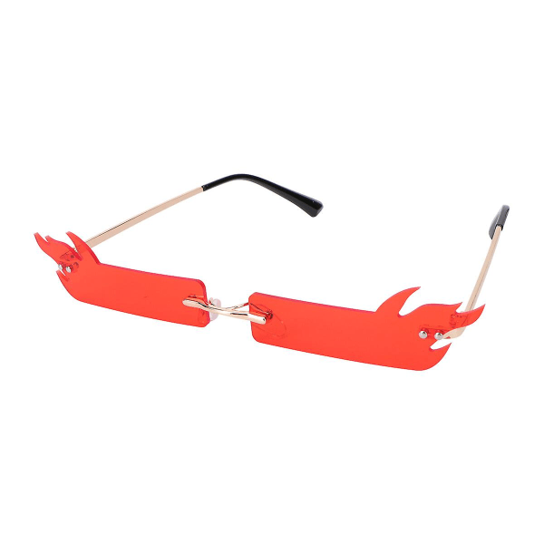 1pc Funny Party Glasses Flame Sunglasses Cool Eyewear For PartiesRed15.5x14.5cm