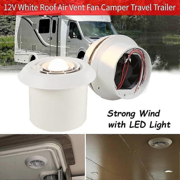 12V RV Takventilationsfläkt med LED-ljus för Husbilssläp