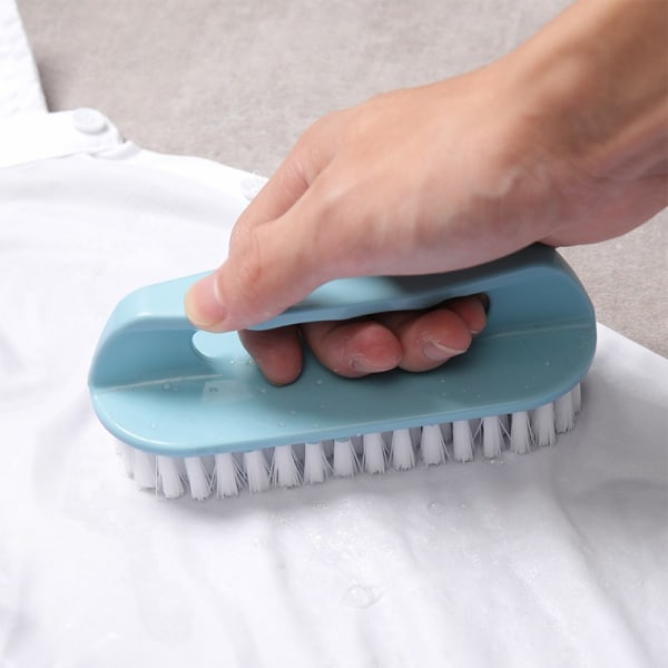 Skrubbørste med behageligt greb & fleksible stive børster, kraftig til badeværelse, brusebad, vask, tæppe, gulv - Pakke med 2 (grøn + blå)