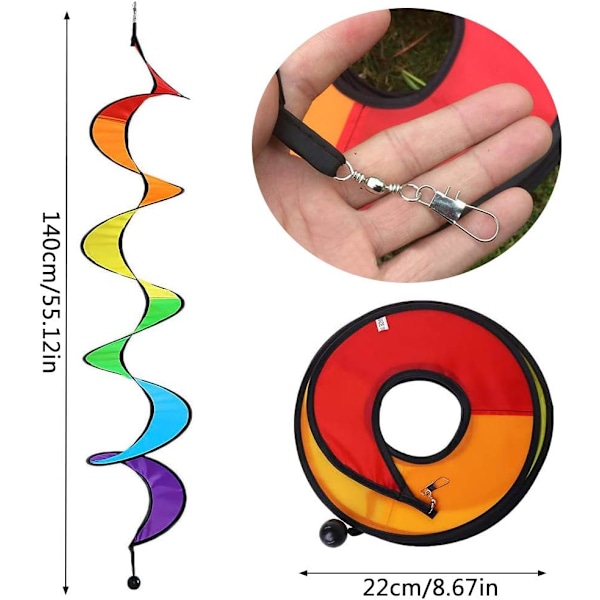 2 st färgglada spiralformade vindmöllor för trädgård och hem (Färg)