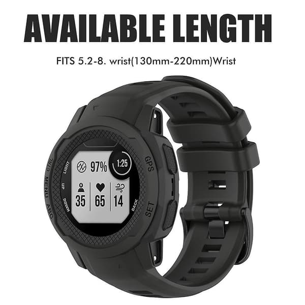 Garmin Instinct 2s silikonerem – UV-bestandig, nem installation, flere farvemuligheder