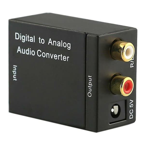 Digital til Analog Lydkonverter, Koaksial Optisk Digital, Koaksial Toslink til Analog RCA L/R Lydkonverter