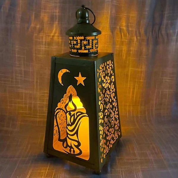 Hult Led Lys Bordpynt Måne Stjerne Landskab Lys Ornament Stil 3