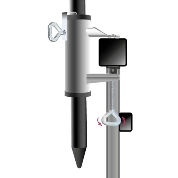 Metallisk Parasollholder - Parasollholder for Balkong, Terrasse eller Bord - XL Balkong Parasollholder (Ø 25-38mm - 1 stk)