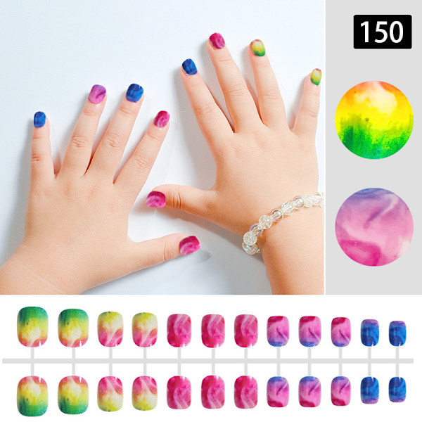 288 st Kids Falska Naglar Press On Artificiella Nagelspetsar Flickor Falska Fingernagel Set 144 st 11x6cm 144 pcs 11x6cm