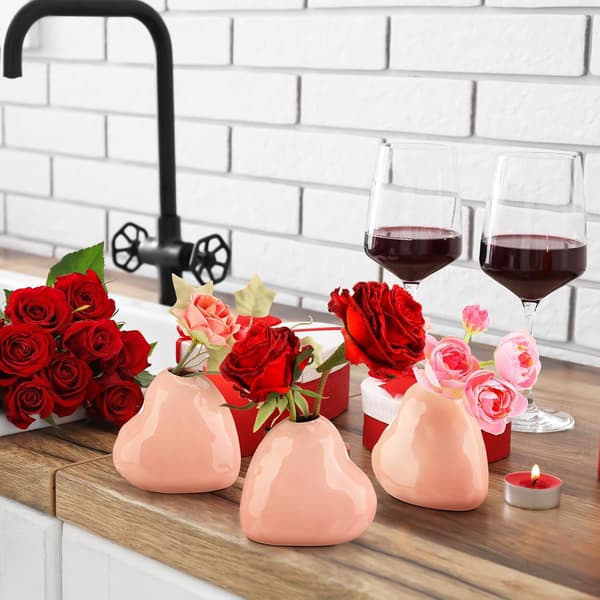3 stk. Valentinsdagshjerte til midtpunkter bryllupsfest Pink