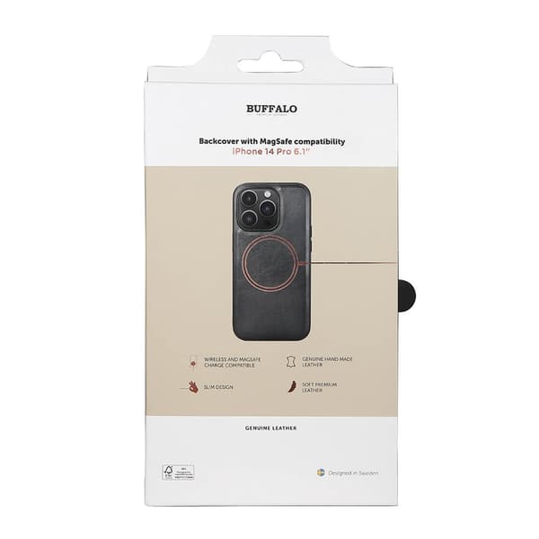 Mobilskal Läder MagSeries Svart - iPhone 14 Pro Svart
