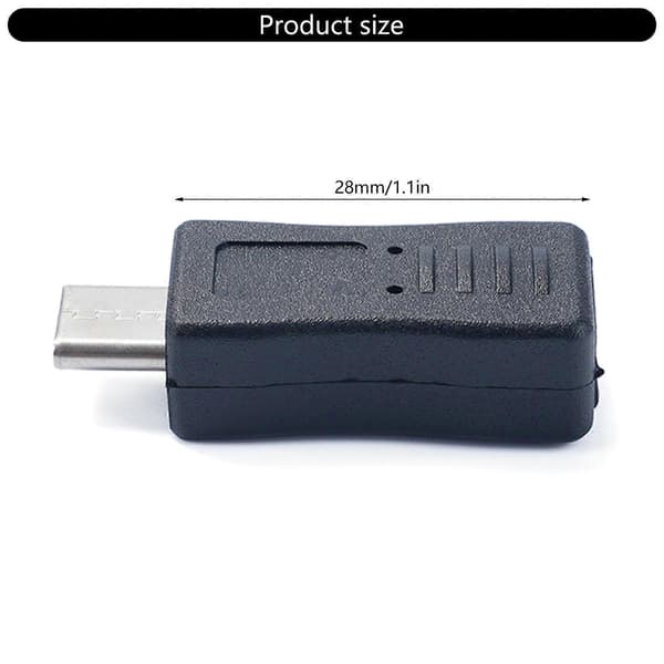 Mini USB til USB-konverter Mini USB hun til Type-C han adapterstik understøtter opladning og datasynkronisering til mobiltelefon