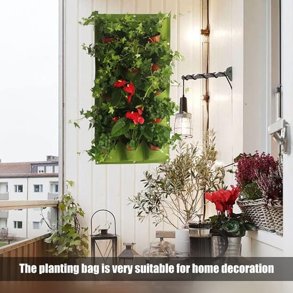 Väggmonterade Hängande Växtfickor med 9 Fack Trädgårdsväxtfickor