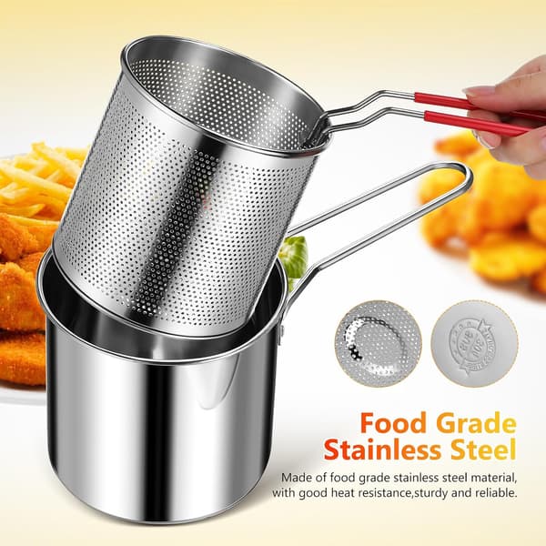 Three-piece Kitchen Fryer 12l 304 Stainless Steel with Efficient Oil Filtration Versatile