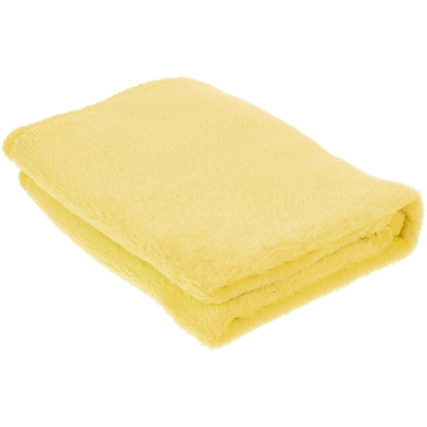 Underbar Flanell Fleece Djurbädd Mysig Handduk Enfärgad Djurbädd (gul)Gul Yellow