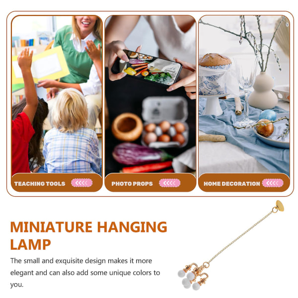 2 stk Mini Taklamper Mini Hus Taklampe Rekvisitt Miniatyr Taklampe Simulering Lampe 2X2,3X14C 2X2.3X14CM