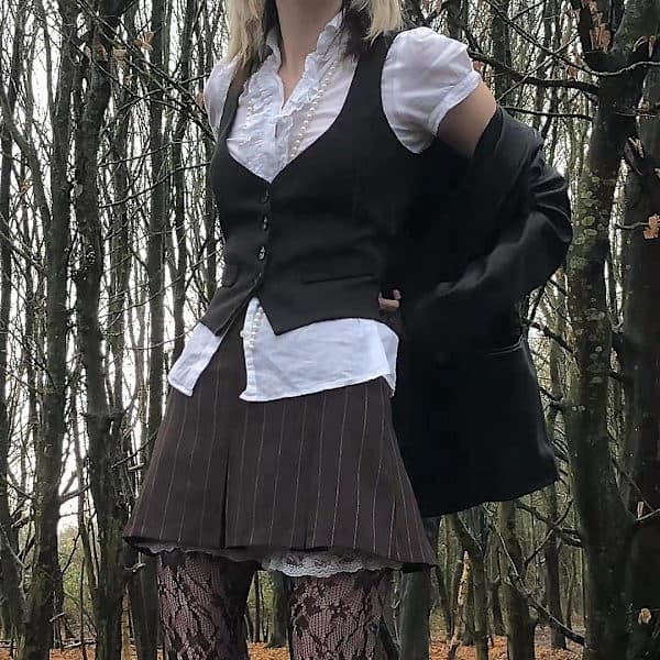 Wabjtam Elegant Damväst Racerback Tuxedo Kostymväst L