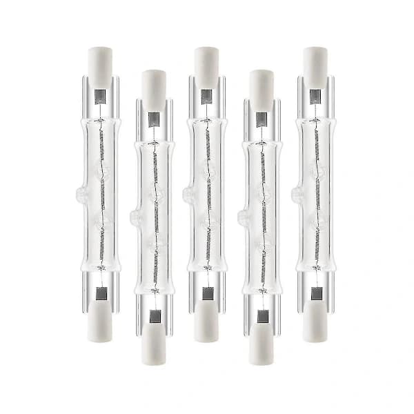 5-pack R7s 118mm 300w 230v, R7s Halogen Linear Bulb, Dimmable Halogen Lamp for Construction Wo-Good