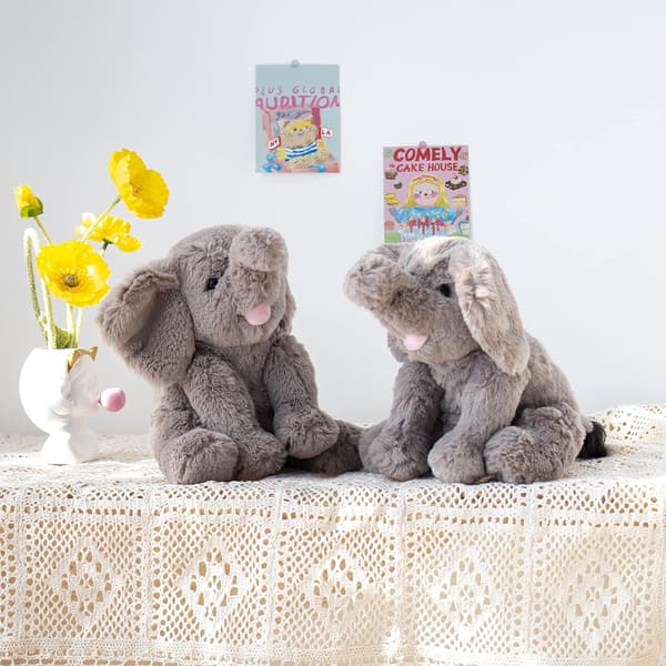 Light grey, 22 cm cute plush calf elephant plush toy super soft fi