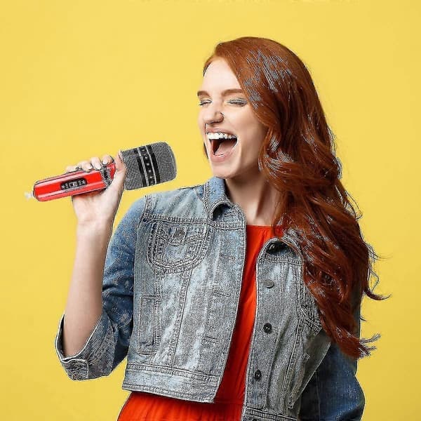 Inflatable Microphones - 24 Pack for 80s/90s Party Decorations and Props