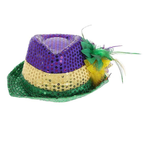 Mardi Gras Paillet Hat Lyst stof til karneval 1 stk blandet farve
