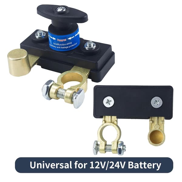 Batteriafbryder 12V/24V, kraftig batteriafbryder, hurtigudløser batteriafbryder universal til bil, autocamper og