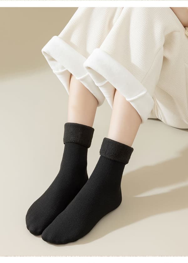 4 par (sort) dame vinter ensfarvet plys tyk varm sove