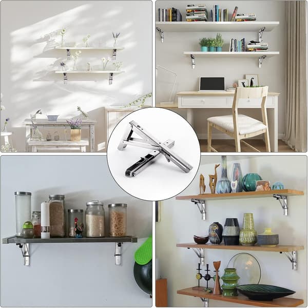 Fällbar konsol 250 mm, 2 stycken Fällbara hyllkonsoler, hyllstöd i rostfritt stål, fällbart bord vägg, hörnhyllstöd, fällbart hörn,