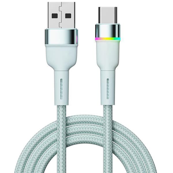 Fast Charging 3A USB C Cable - Durable Aluminum Alloy, Light Blue for Phones and Devices