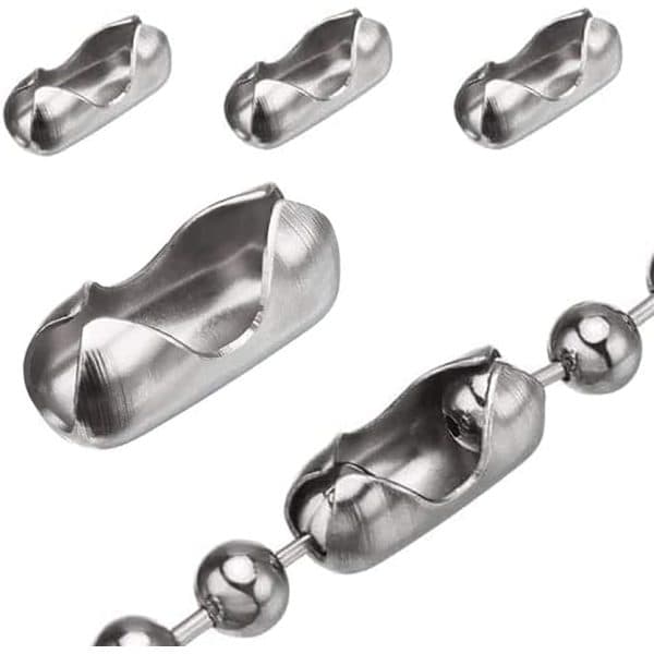 Roller Blind Chain Connector Clips 20-Pack, Replacement for 4.5mm Ball Chain, Vertical Blind - Stainless Steel