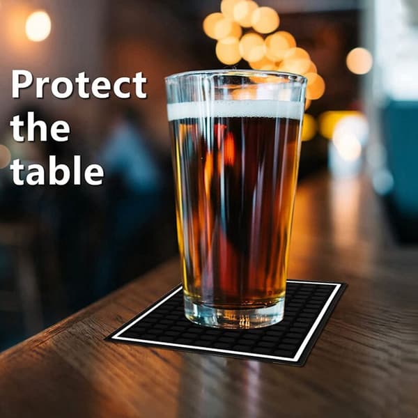 12-pack Coasters, 10,2 x 10,2 cm Square Absorbent Coasters, Non-slip and Heat-resistant Rubber Mats for