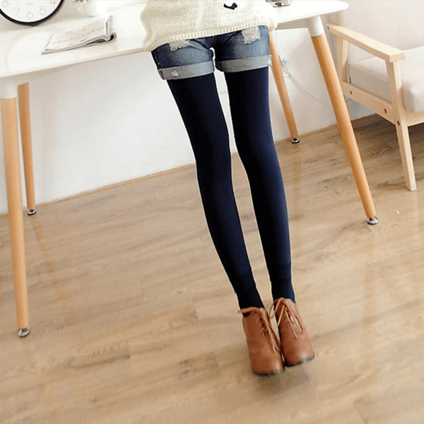 Thermal Leggings - Warm Lined Winter Leggings Dark Blue