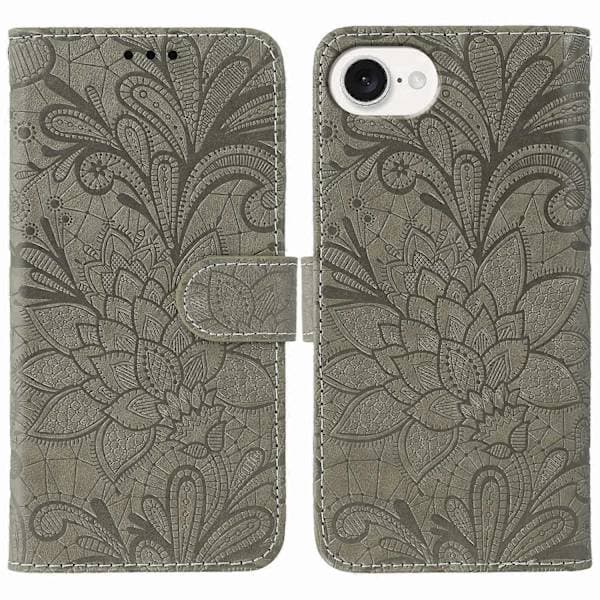 Etui til iPhone 16e Blondeblomster PU Læder Flip Pung Etui