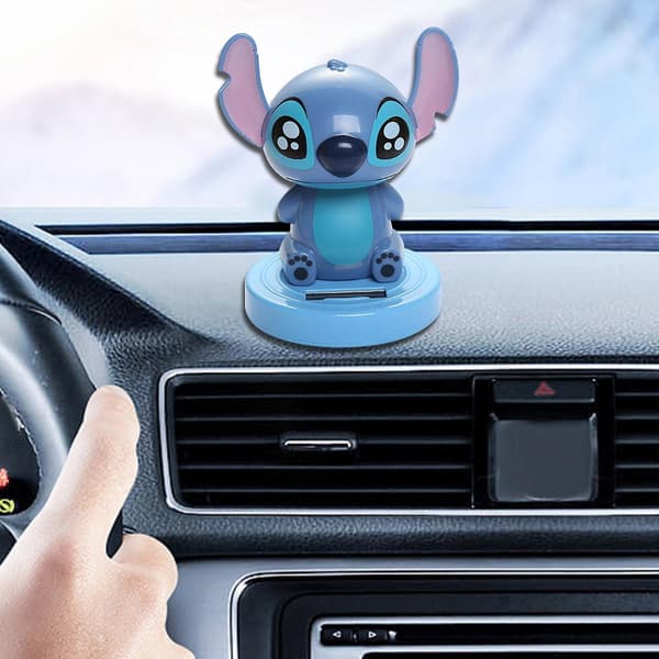 Bobble Head Bilpynt Bil Dashbord Dekor Stitch Figur DB Blå 10cmx10cmx12cm Blue 10cmx10cmx12cm