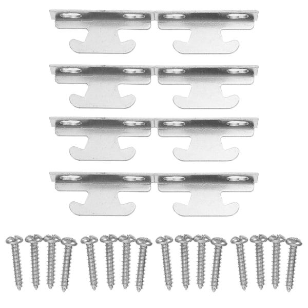 4 Sæt Jernkrog Gardinstang Holdere Beslag Gardinstang Fortykkelse Beslag Sølv 6,5X1CM Silver 6.5X1CM