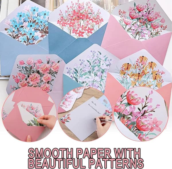 Letter Paper, 72-piece Envelope Paper Set, Letterhead with Envelopes, Writing Paper for Invitations,