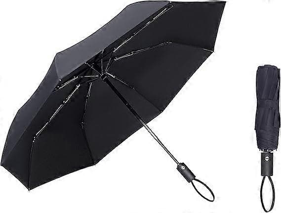 Compact Folding Travel Umbrella, Portable Umbrella with Handle and Automatic Open/Close Function - Unisex Umbrella
