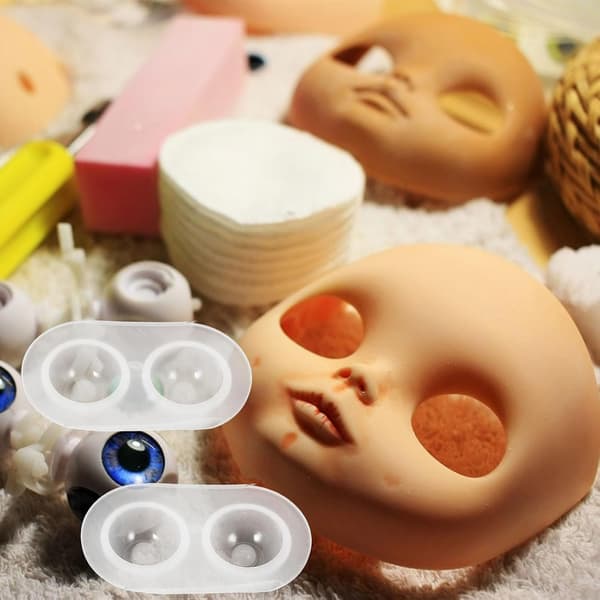 5 stk silikone epoxy øjenform dukke kunstform DIY legetøjsøje blandet mønster
