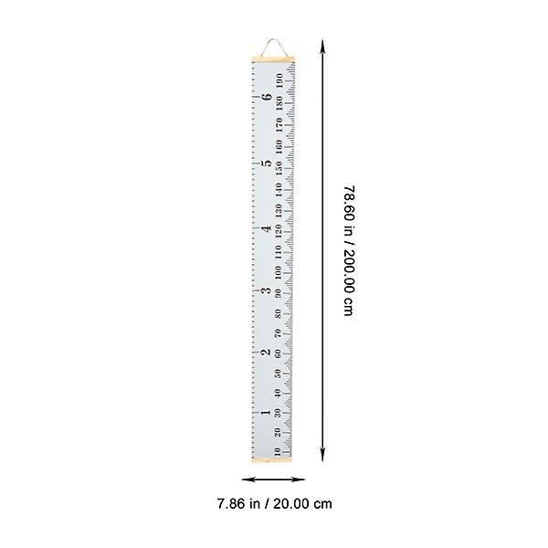 1 stk Veggmontert Linjal for Barn Høydemåling Linjal Høydediagram Smykke (grå) Grå 200x20cm Grey 200x20cm