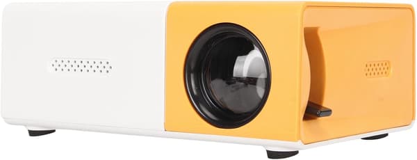 wxsp 1 Piece Wireless Projector Yellow and White 4K Support Screen Mirroring Mobile Phone Mini Portable Projector Bedroom Home