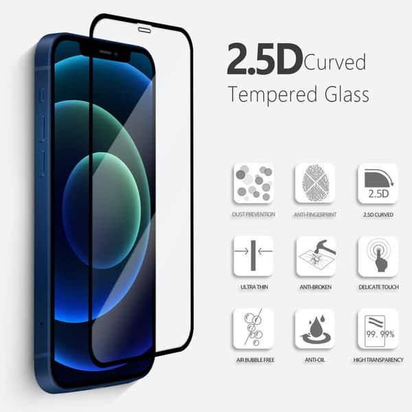 2-pak iPhone 12 / 12 Pro - 9H Hærdet Glas - Topkvalitet