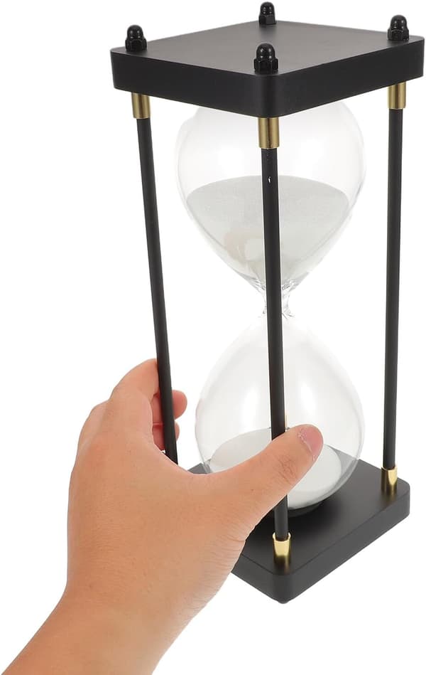 Solidt træ timeglas med glas og aluminiumoxidrør