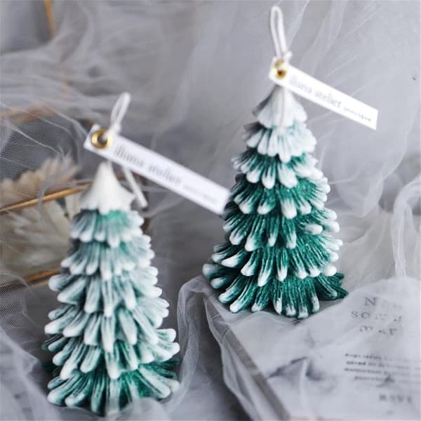 Conifer Christmas Tree Silicone Candle Mold Soap Plaster Clay Resin Mold Fondant Cake Chocolate Candy Baking Mold