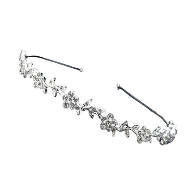 Hodebånd Stilig Rhinestones Prinsesse Krone Blomsterblad Hodebånd Bryllup for Brud Ball Hodebånd for Kvinner Jente