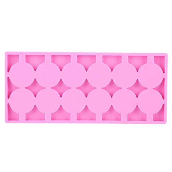 Rund silikoneform til slik og chokoladeslikkepinde