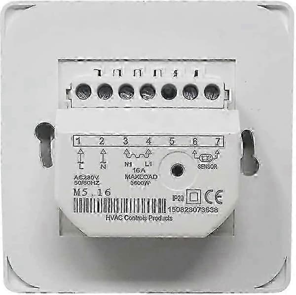 Elektrisk gulvvarmetermostat 220V 16A med temperatursensor