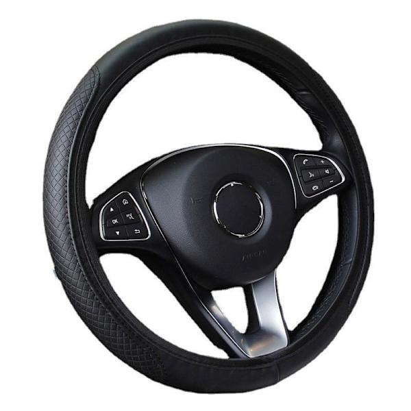 Läderrattöverdrag Elastiskt Andningsbart Halksäkert Universal 38cm Unisex (Svart1)