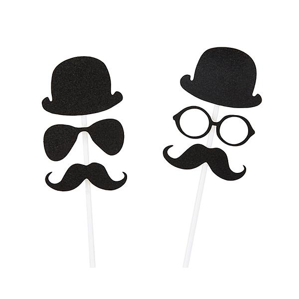 18 stk Kake Topper Mustasje Hatt Solbriller Cupcake Topper Kake Pinner Bryllup Cupcake Topper For Jul 18pcs