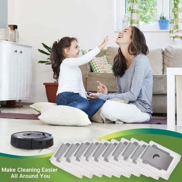 10-pack dammsugarpåsar för iRobot Roomba i7 i7+ i7 Plus S9 S9+ i3 i3+ j7 j7+ E5 E6 E7 iRobot Ersättningspåse för iRobot Roomba i7
