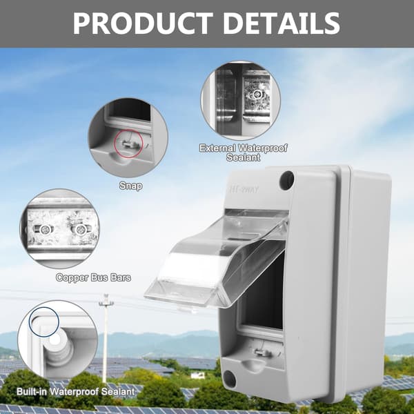 Waterproof Electrical Junction Box for Outdoor Use: IP65 1-Gang Electrical Panel Waterproof Junction Box 2-Gang Junction Box for Wall Switch.